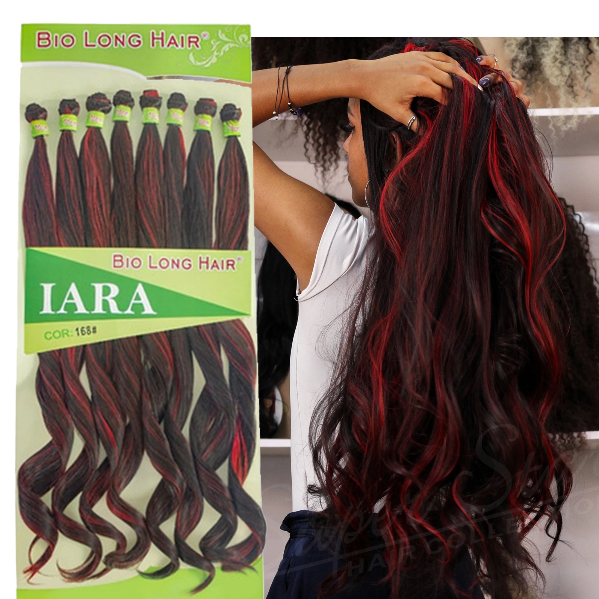 Super Star Bio Long Hair IARA 70cm 280grs synthetic fiber Hair bundles extension Heat Resistant Fiber Synthetic Hair Bundles