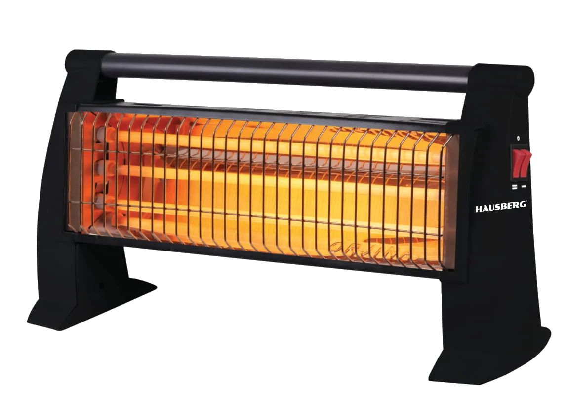 Hausberg / High Quality ELECTRIC QUARTZ HEATER /  3 Quartz Tubes / Safety Switch / 1500W / 220-240V