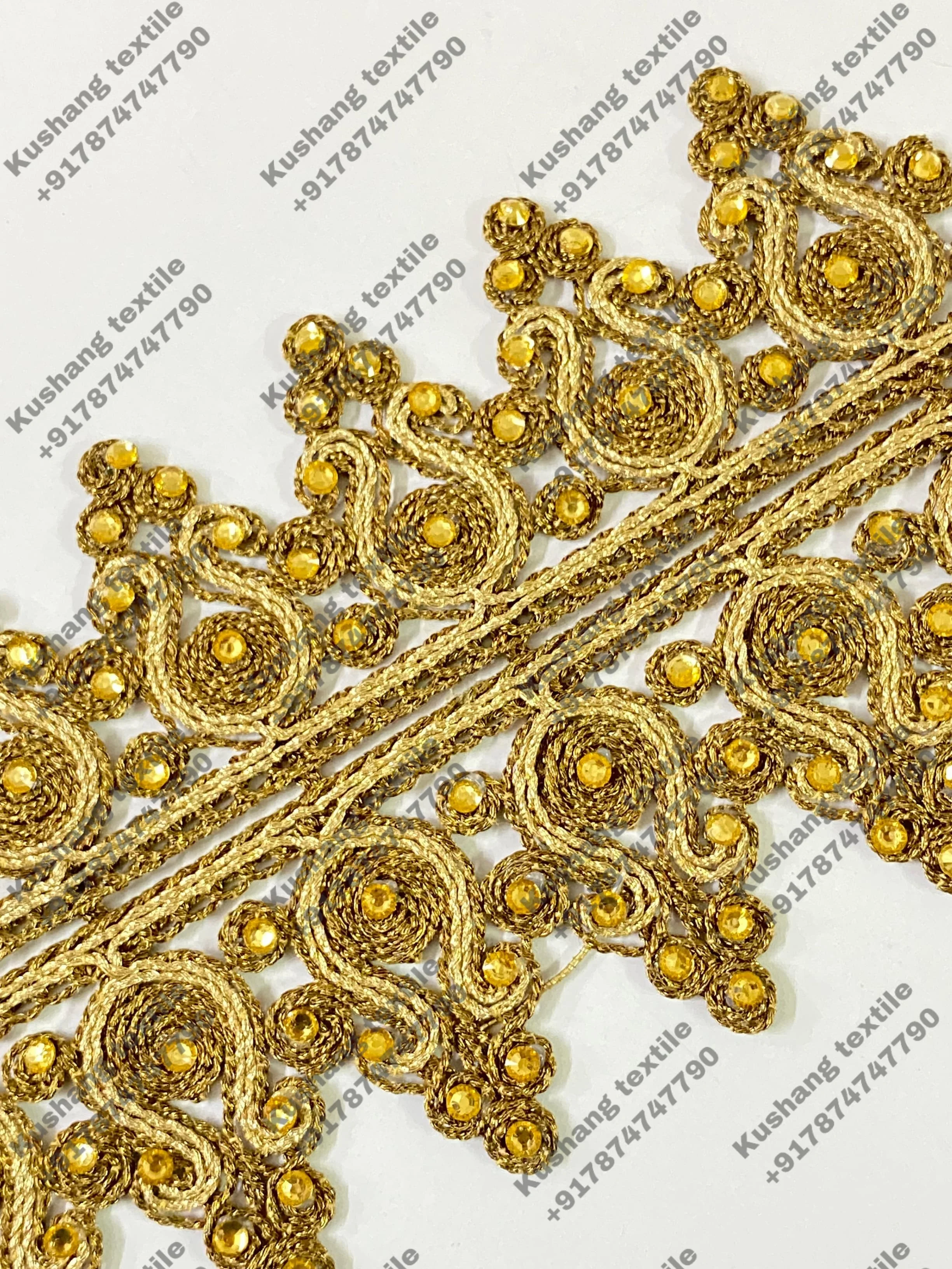 Golden Morocco Lace Trim Embroidery Beads Sequin Lace Trim Garments Lace Borders Deals In Wholesale
