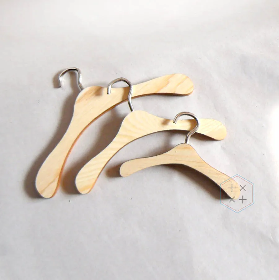 18 Inch 16 wooden small cat dog display clothing doll hanger for pet clothes