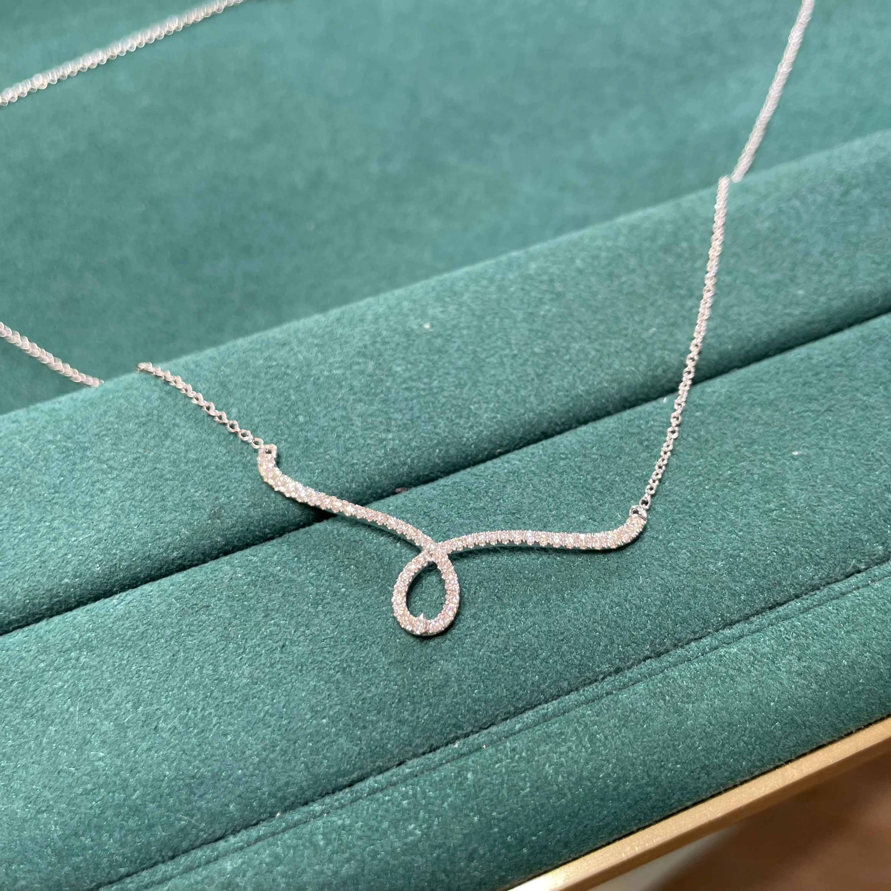 OEM женские ювелирные изделия 925 стерлингового серебра 10K 14K 18k золото 750 белое ожерелье с бриллиантами