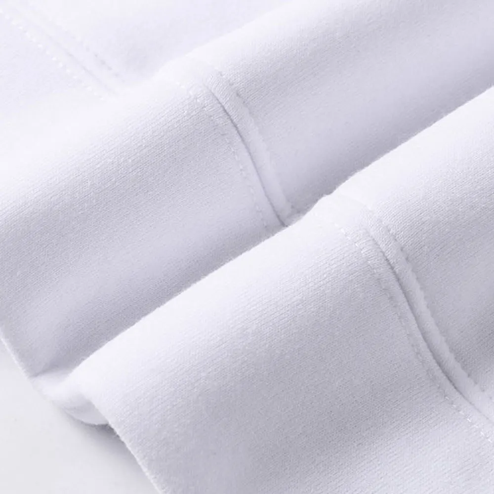 Oversized Men Winter Wear Cotton Fleece Hoodies Hip Hop Men Blank Hoodies In White Color With Front Pockets And Long Sleeves