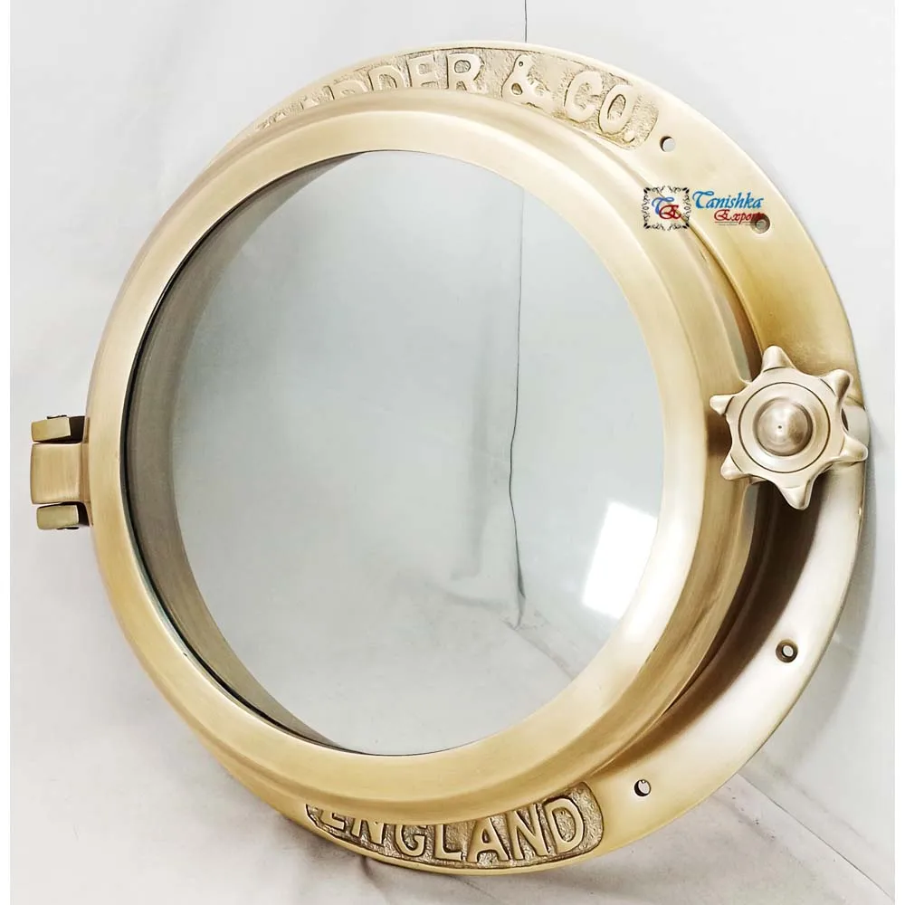 Antique Brass Heavy cabal ship Both window Maritime Handmade Metal Crafts Antique Brown Heavy Canal Boat porthole window mirror