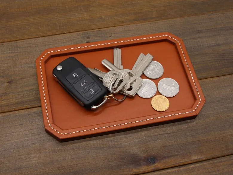 GENUINE Leather custom valet tray personalized new home gift office present and bar decor  anniversary gift for her for him