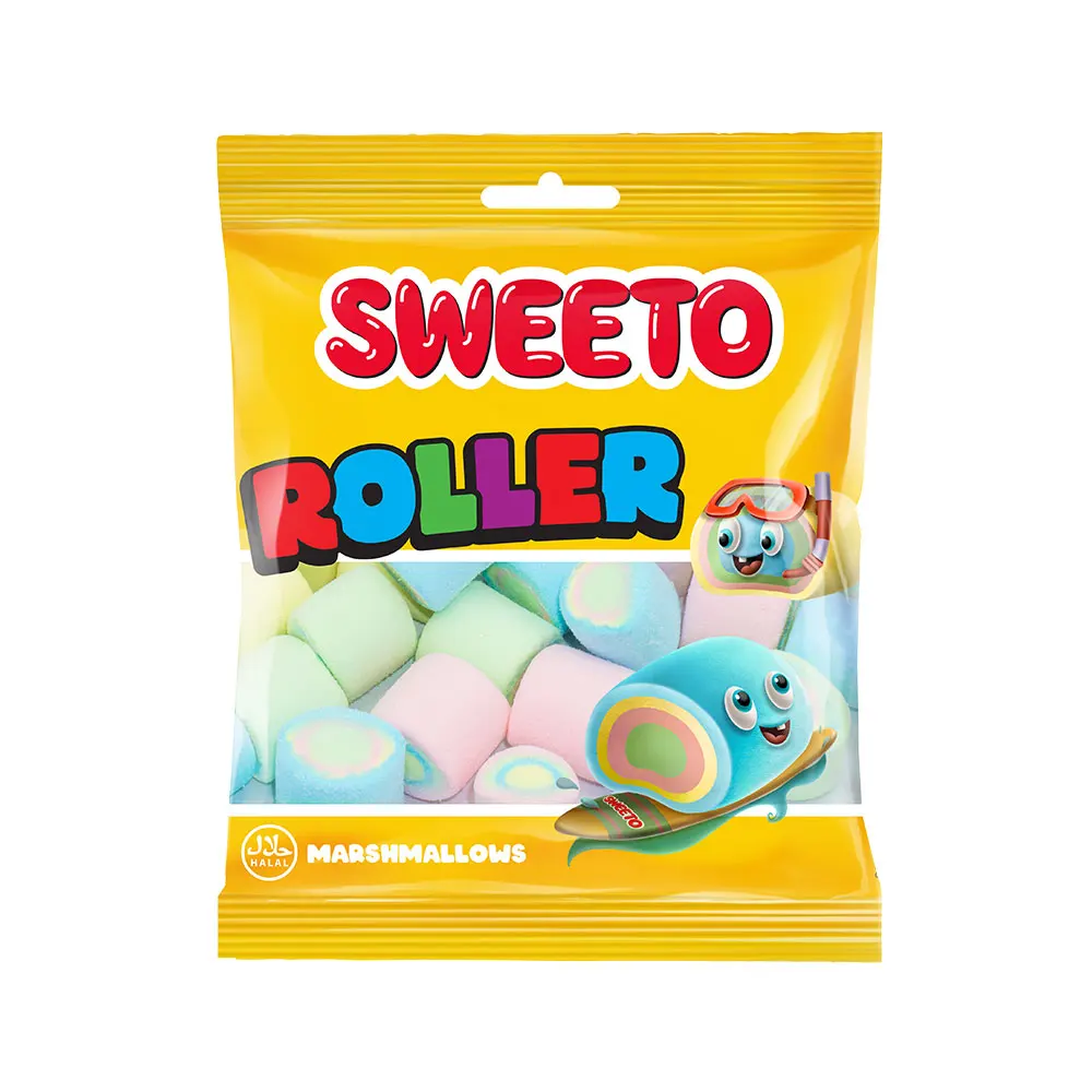 Sweeto Roller Shape Marshmallow 60g 100% Halal made in Turkey candy confectionery sweets and candies high quality