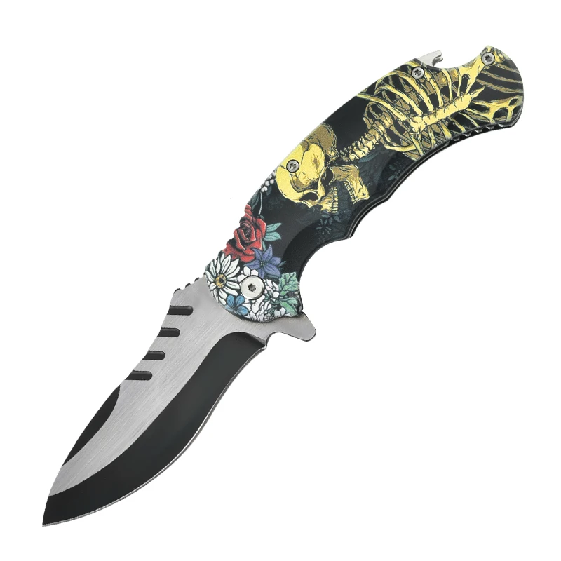 Stainless Steel Blade Folding Knife Portable Pocket Knife for Hunting Outdoor Activities Sharp Enough Open Wine Bottles OEM
