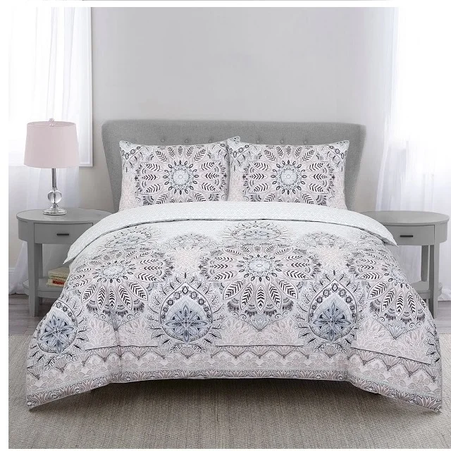 White Color dot printed Duvet Covers with pillowcase Twin comforter floral size Most Popular Luxury Cotton Hotel duvet bed cover