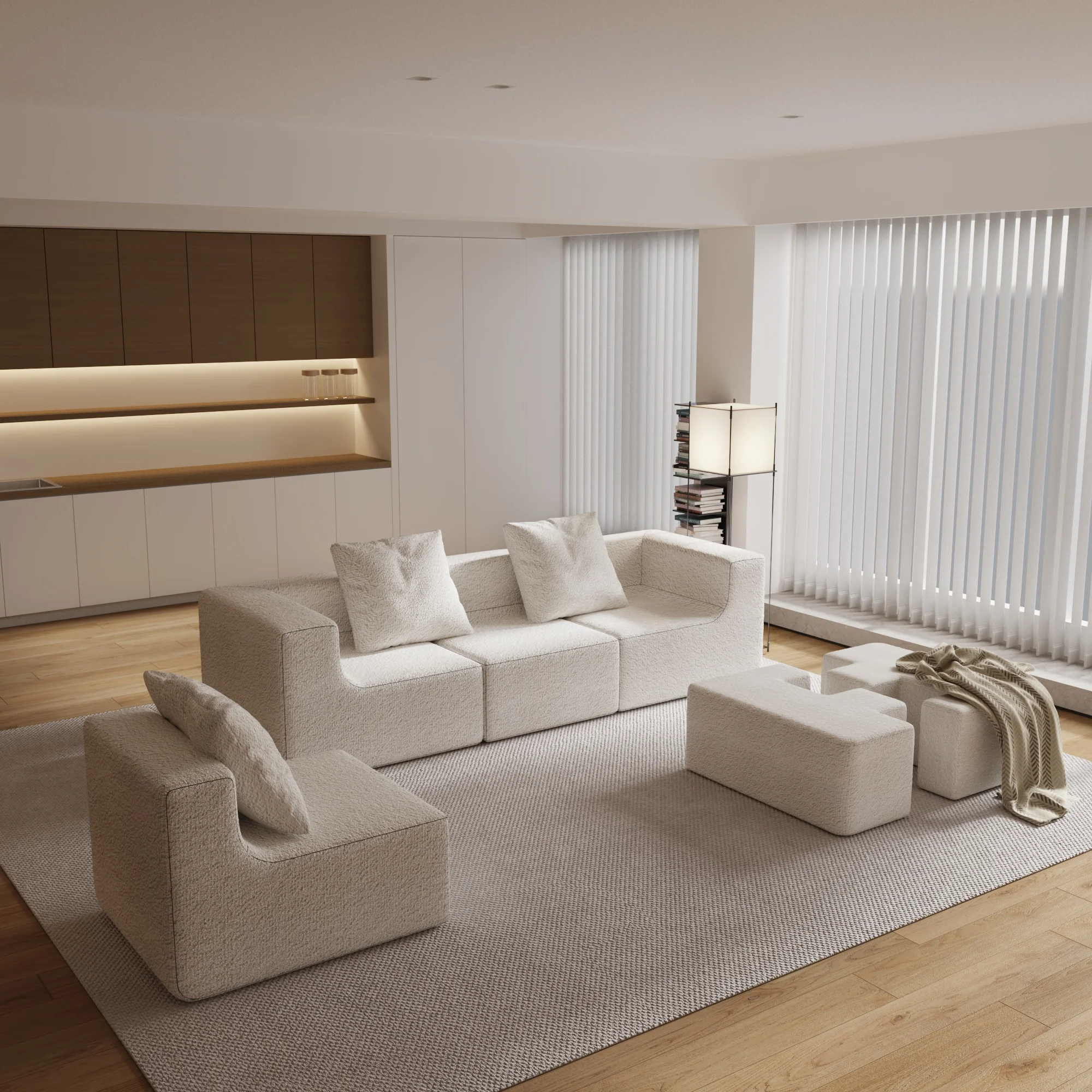 Sturdy and Durable Chaise Lounge Contemporary Luxury Upholstered 4-Seat Sofa Couch Modern Sectional Sofa Curved Round Seat Couch