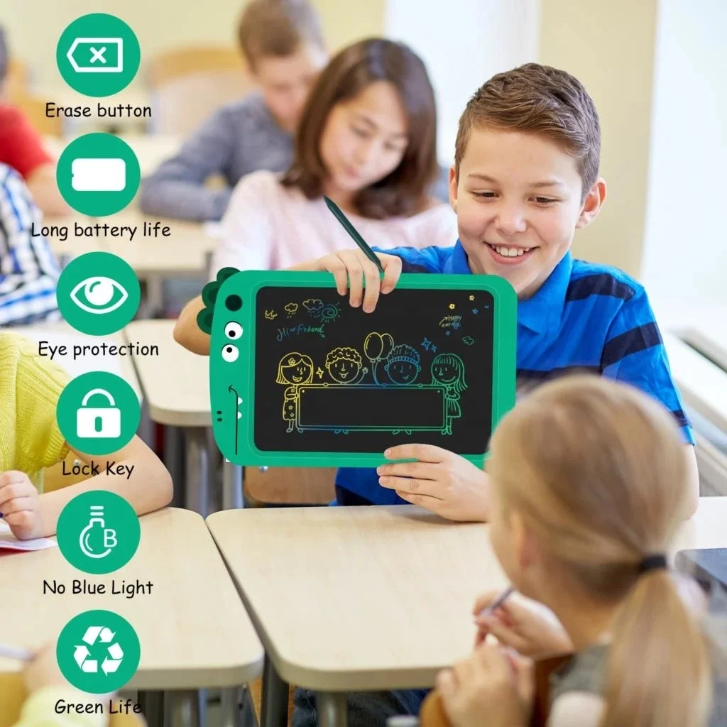 Samtoy 8.5 Inch Educational Portable Erasable Cartoon Drawing Toy Handwriting Board Magnetic Tablet IPad LCD Writing Board