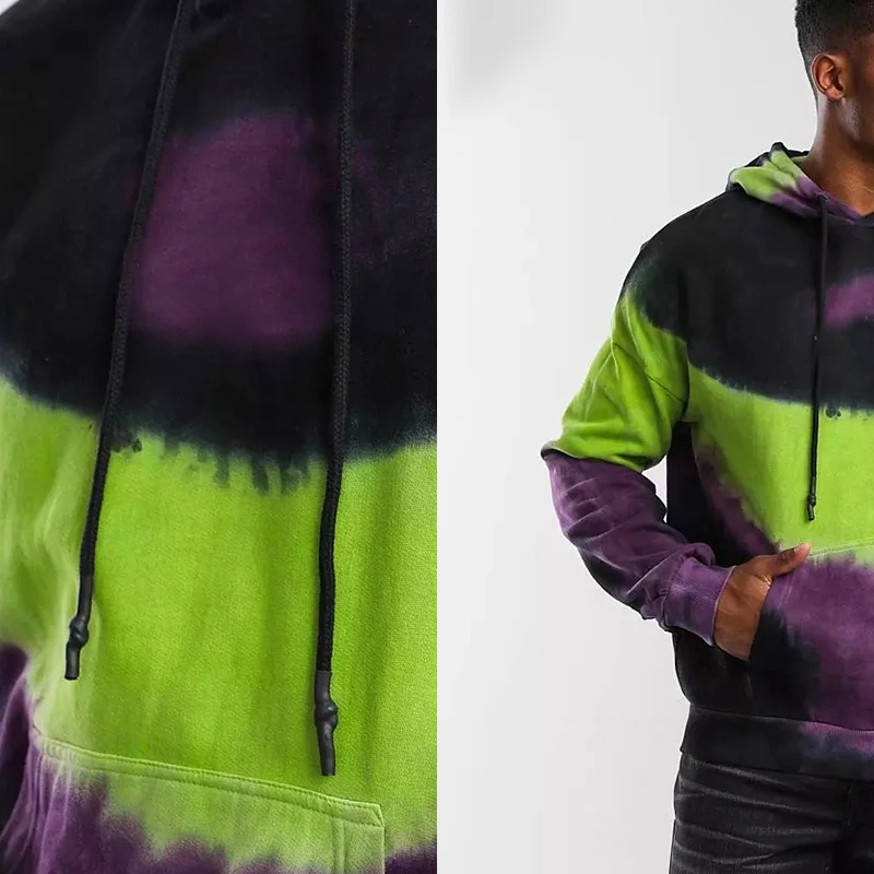 Hot Sale Best Selling Custom Design Over Sized Drop Shoulder Warm Winter Street Wear Tech Fleece Cotton Pullover Tie Dye Hoodies