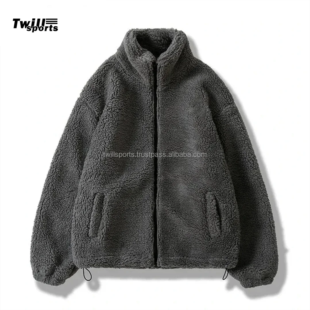 OEM Service 2024 New Customization Knit warm and thick sherpa fleece jacke for men