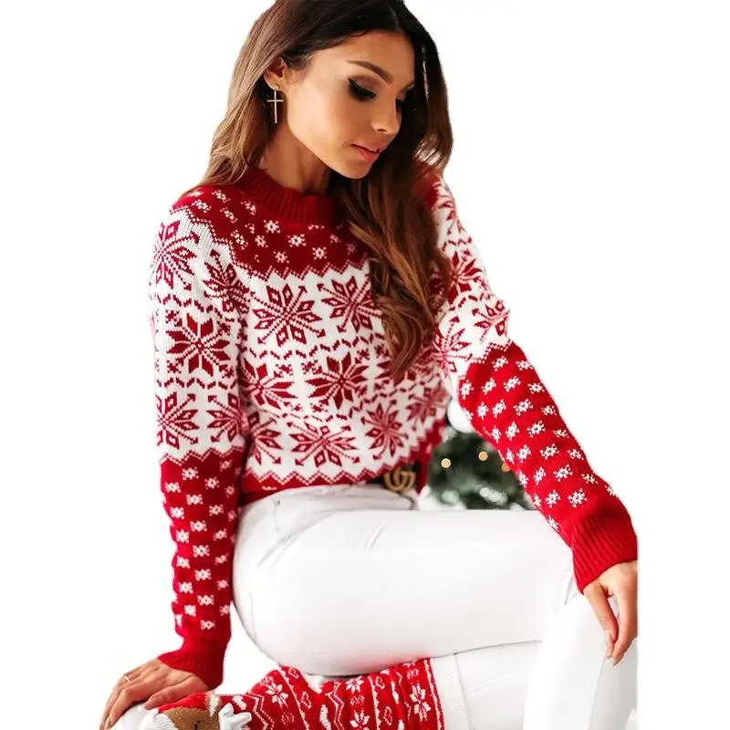 hot selling knitting winter sweater women snowman christmas sweater christmas tree sweater women 2023