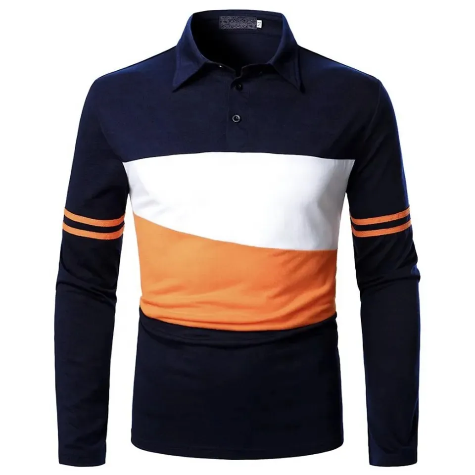 New Fashion Cotton Polo Shirt Men Stand Collar Long Sleeve Men Polo T- Shirt For Sale New High Quality