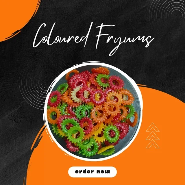 Coloured Unfried Fryums Grain Snacks Delicious and Healthy Snack Food
