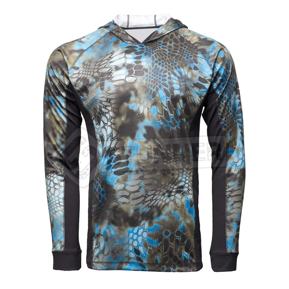 Quick Dry Sublimation Full Printing Fishing Hoodies Men Customized Printed Low Price Fishing Hoodies