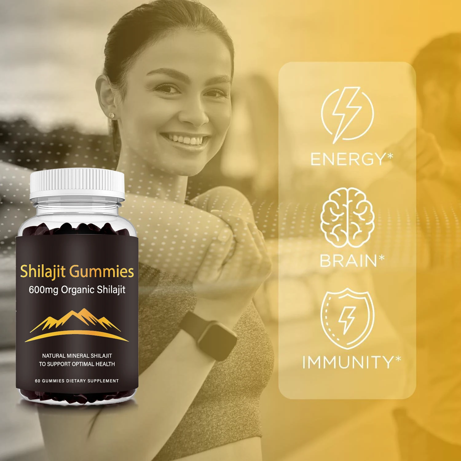 OEM Pure Himalayan Shilajit Extract Pills Shilajit Resin Gummy Ayurveda Humic Fulvic Acid Trace Mineral Rich Shilajit Gummies