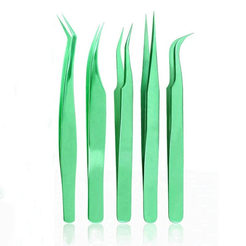 2024 New Design Stainless Steel Eyelash Extension Tweezers Volume Eye Lashes Make up Tool Tweezers
