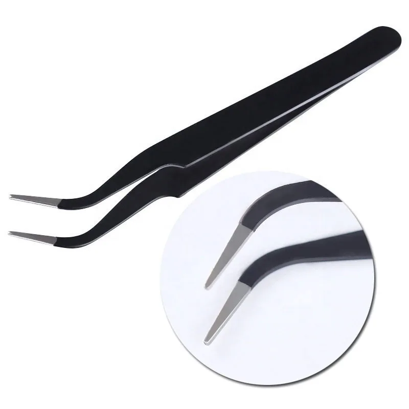 100% High Quality New Style Premium Eyelashes Tweezers Hand Anti-Slip New Design Improve Lashes Tweezers