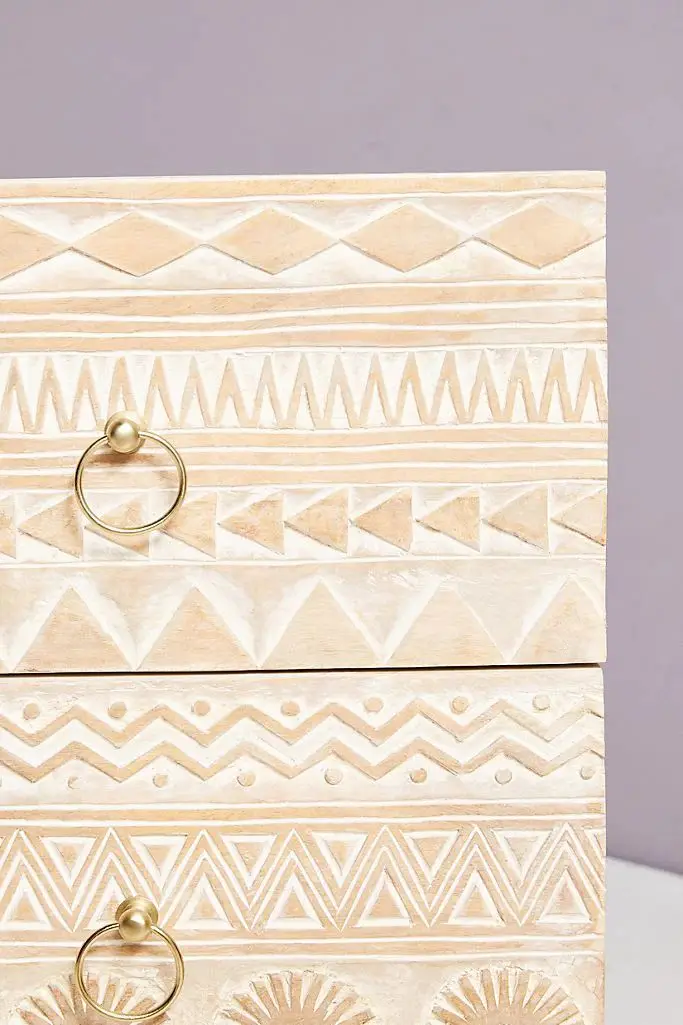 Hand Carved Delhi Six-Drawer Dresser | Handmade Chest of 6 Drawers | Living Room Decor From Rajasthan, India