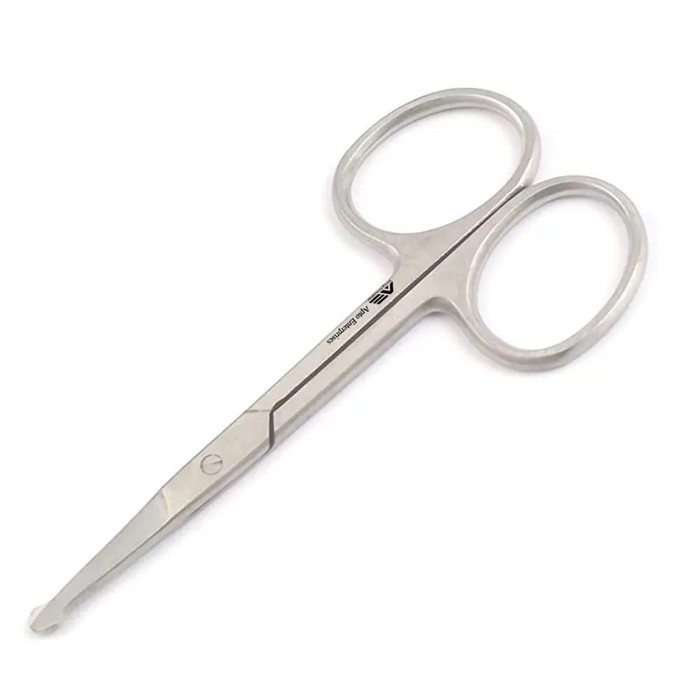 Scissors Stainless Steel Applique Scissors Spring Action Eyebrow Trimming Curved Micro Scissors