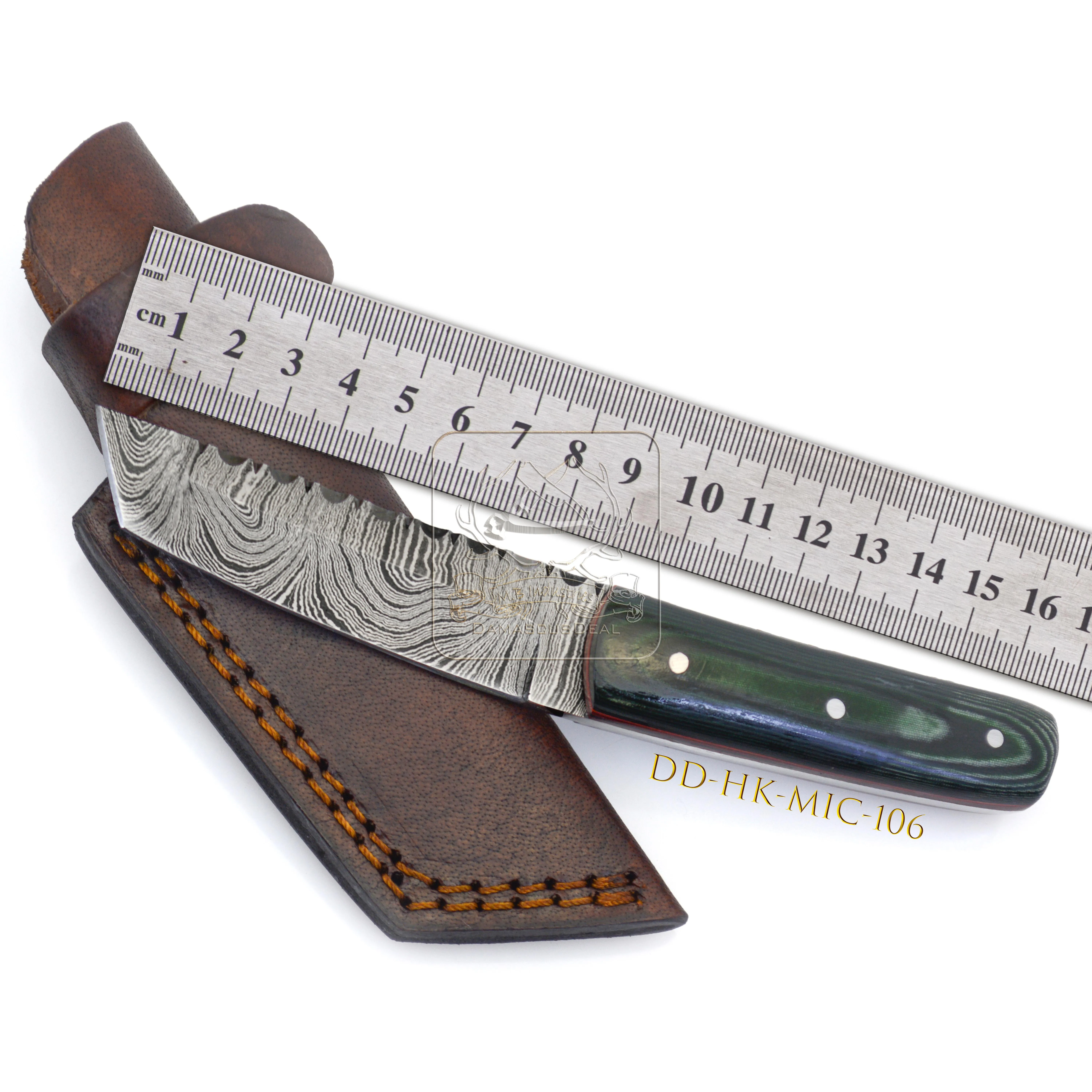 Hot Selling DD-HK-MIC-103 Damascus Steel Hunting Knife 192 Layers Outdoor Bushcraft Camping Survival Sword Micarta G10 Handle