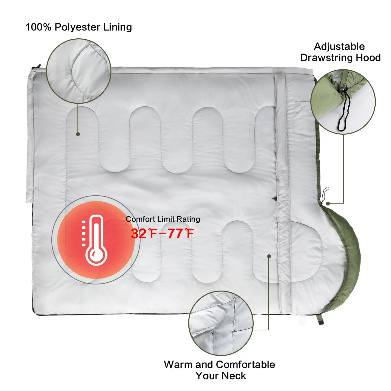 Manufacturer Custom Logo Printed sleeping bag winter -20 outdoor emergency camping sleeping bag