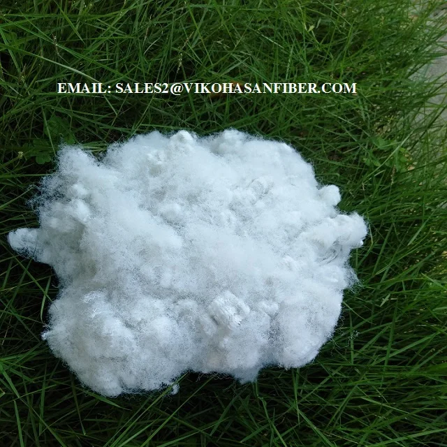 Regenerate Polyester Staple Fiber 15D Solid White Vikohasan Manufacturer and synthetic fiber and GRS recycled polyester fibre