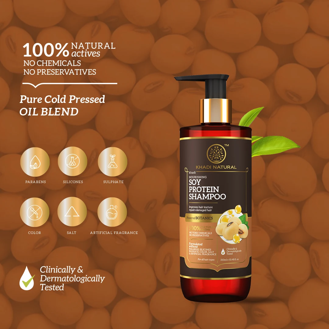 KHADI NATURAL Soy Protein Shampoo-Powered Botanics