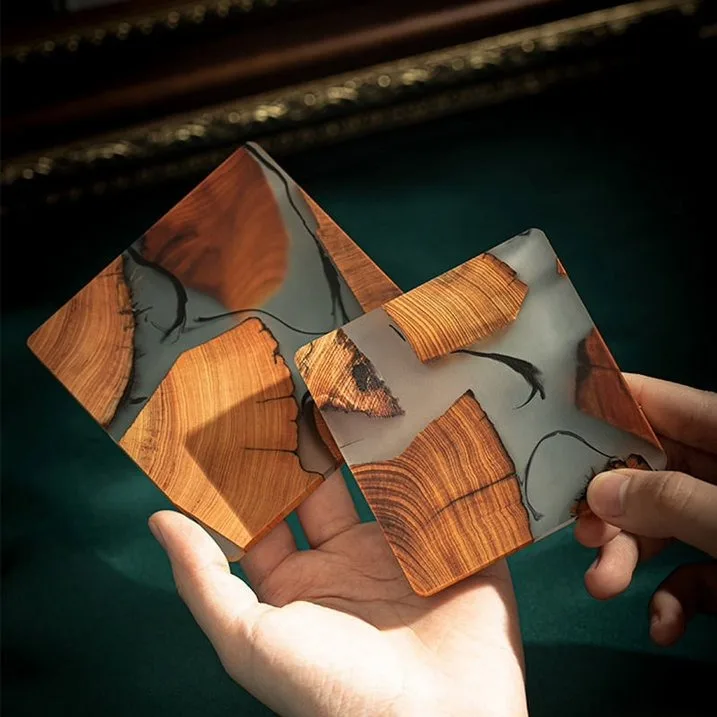 New Arrival Table Top Decorative Resin Coasters OEM Customized Size Designed Resin Art Coasters Supplier From India