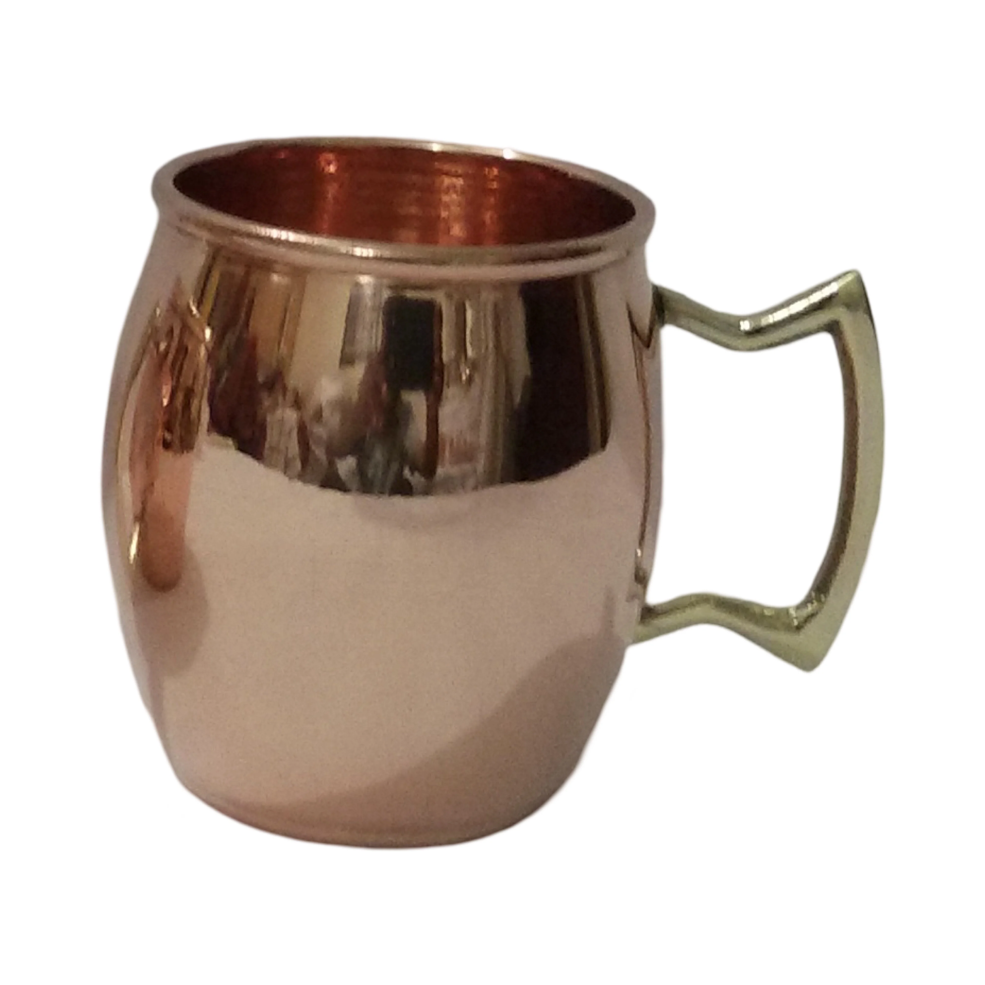 Minimalist 8 Oz Moscow Mule Copper Barrel Mug with Brass Handle for Back to School