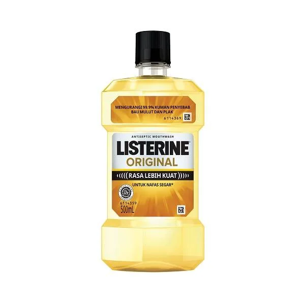 Оптовая продажа, жидкость для полости рта Listerine, 500 мл, пакет, оригинальная свежая мята, уход за полостью рта, индонезийские продукты. Фаворит