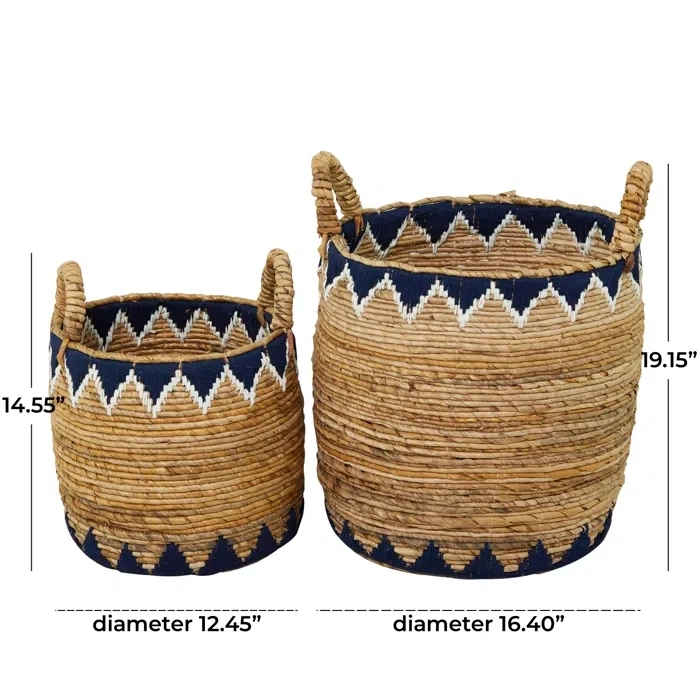 New Style Natural Seagrass Woven Baskets Vietnam Hand Waving Storage Round Rattan Collapsible Decorative Clothing Laundry Hamper