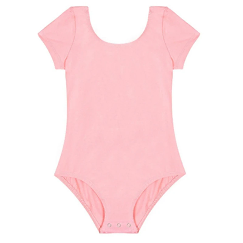 Wholesale Short Sleeve Ballet best quality  Girls Dance Clothes with the round neck and short sleeve gathering on the chest