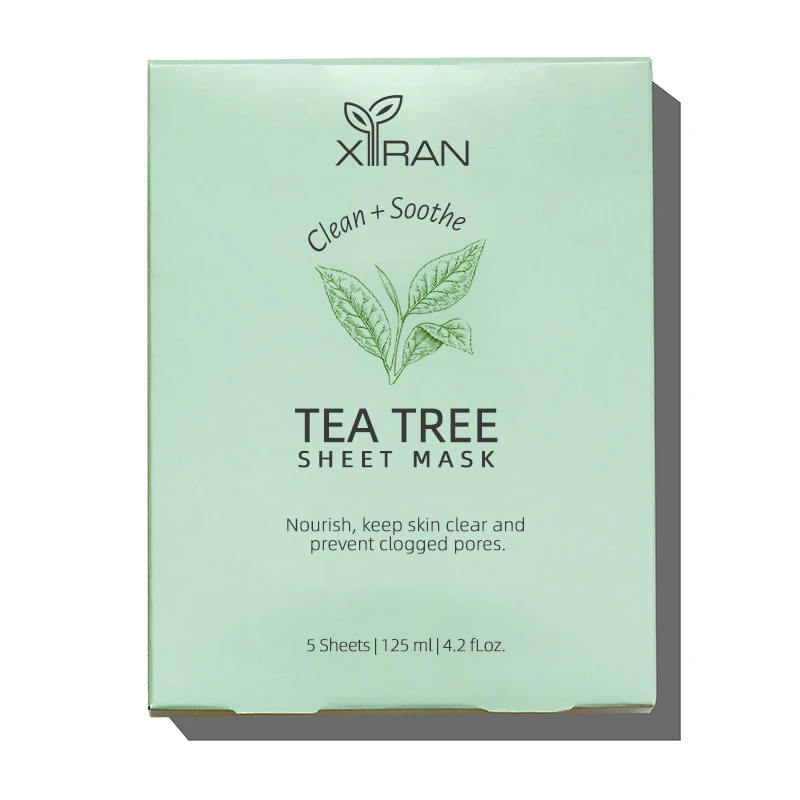 OEM/ODM Natural Plant Tea Tree VC Collagen Sheet Mask Anti-Aging Skin Brightening Moisturizing Facial Sheet Mask Private Label