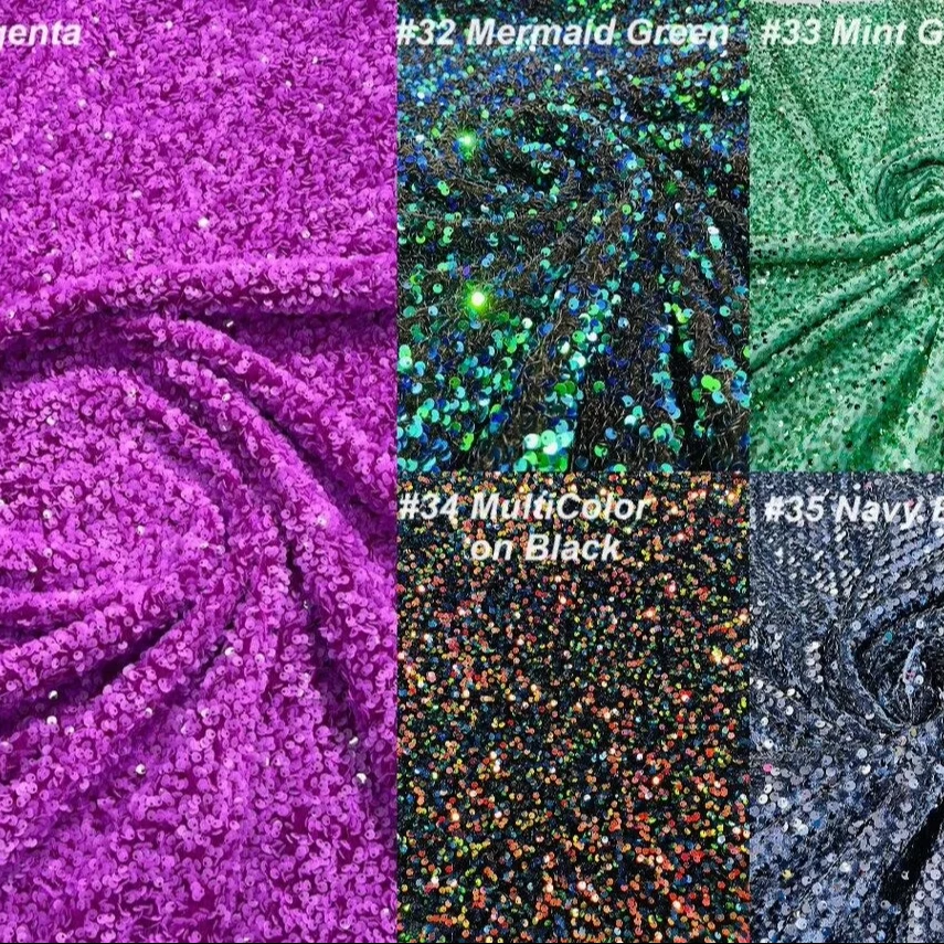 Hot Sale Shiny Pink Glitter Sequin Lace Stretch Velvet Fabric for Fashion Dresses and Home Decor Stock Available by Hitjem 2024