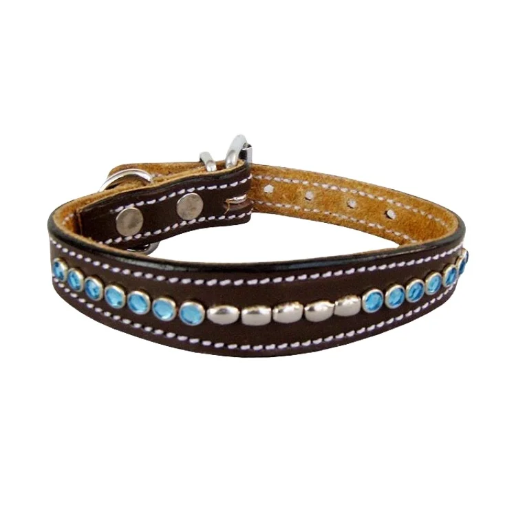 Wholesale Small & Large Designer Leather Dog Collar and Leash Set Soft and Luxury for Easy Walking Solid Pattern
