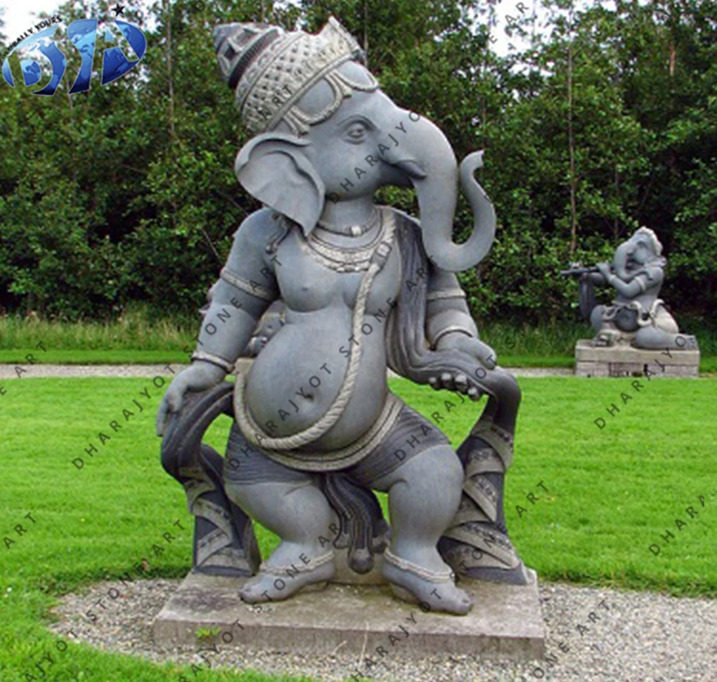 Indian Religious Ganesha Sculpture Life Size Hindu God Brown Sandstone Ganesh Statue Lord Ganesha Statue