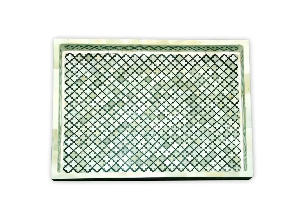 Tray Ramadan Japanese-Style Round Plate Solid Bone Inlay Fruit Bread Tray For Home Use For Tea Cake Fruit Woven