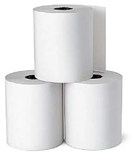 Thermal paper rolls for ECG printers and medical charts, measuring 3 x 6 and 12 channels.