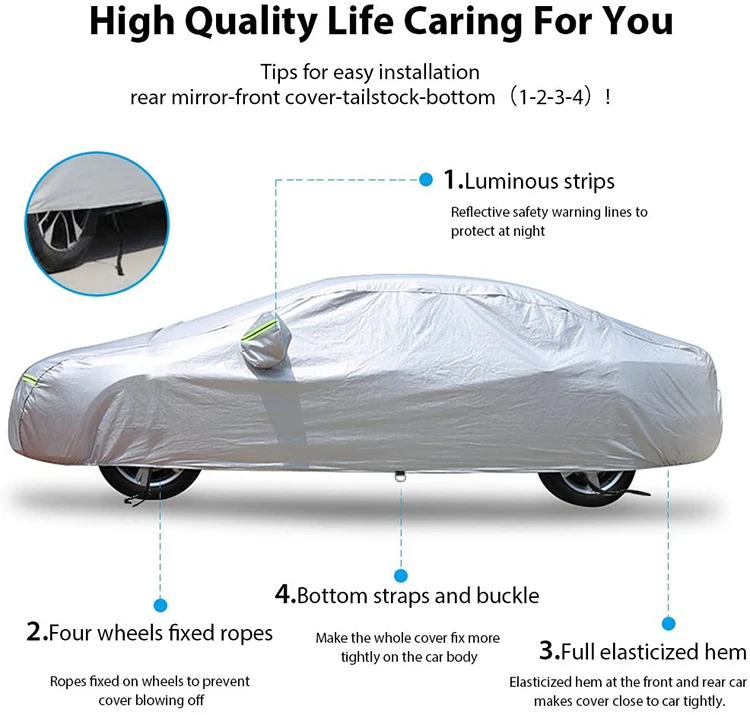 hot	sell	anti	sunlight 190 t polyester taffeta car cover protector exterior accessories car covers