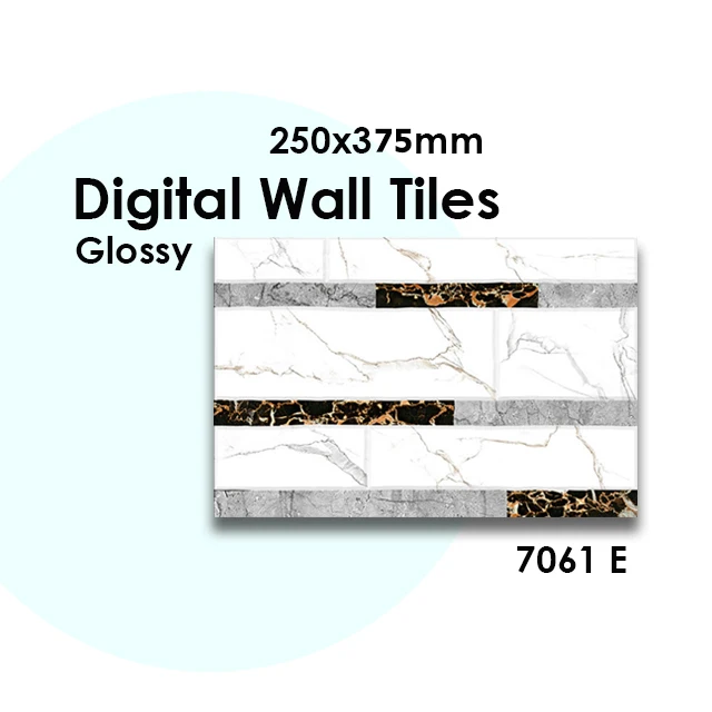 Hot Selling 250x375 mm Ceramic Digital Glazed Tiles for Bathroom High Depth Elevation Wall Tiles with Glossy Finish