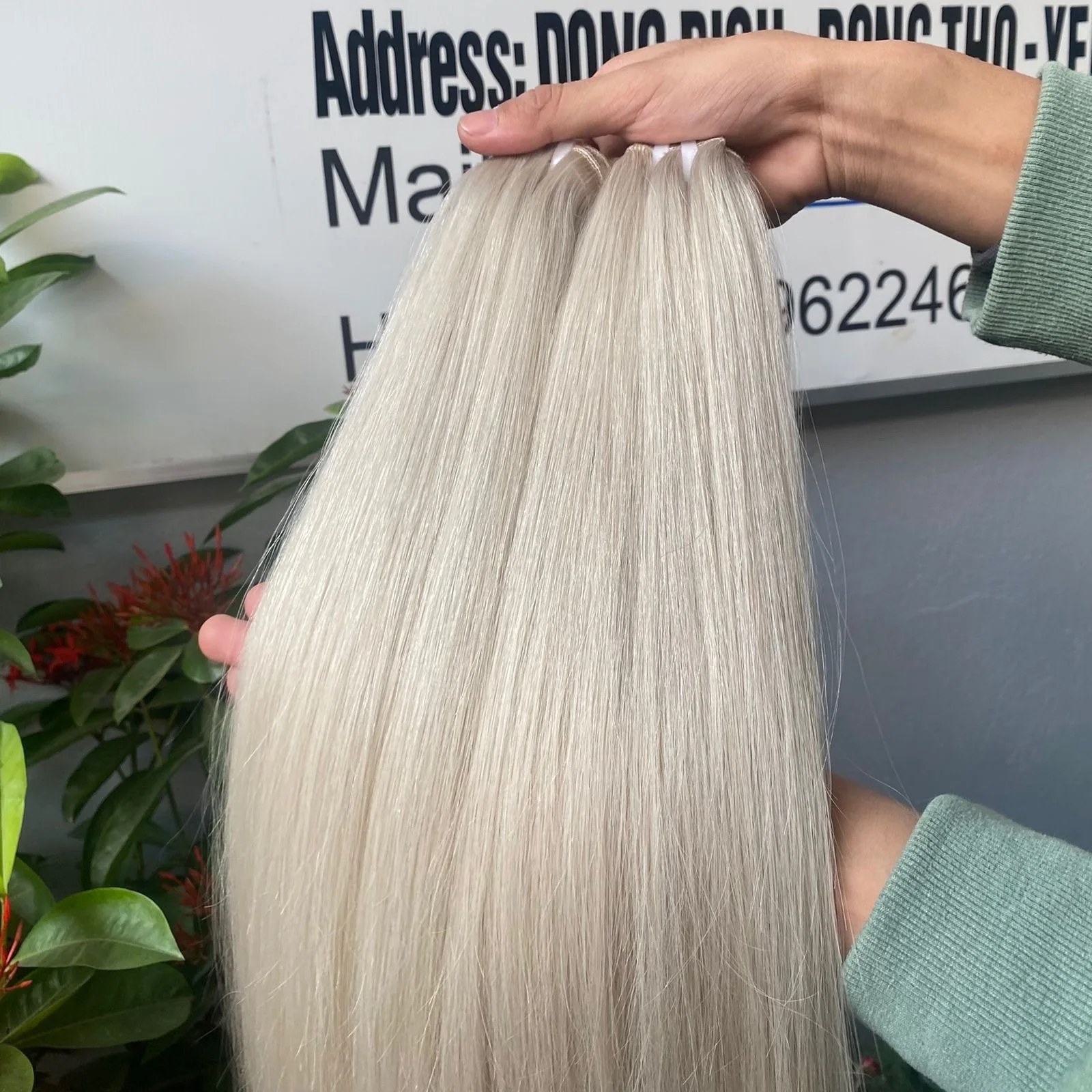 Cheap Price Raw Remy Natural Slavic European Human Hair Bundle Weave Weft Hair Extension Color #1200 Platinum Blonde Bundles