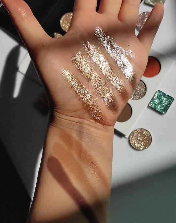 Custom Sparkle Glitter Nude Gold Bronze Eyeshadow Cosmetics Wholesale Beauty Makeup Products for Women