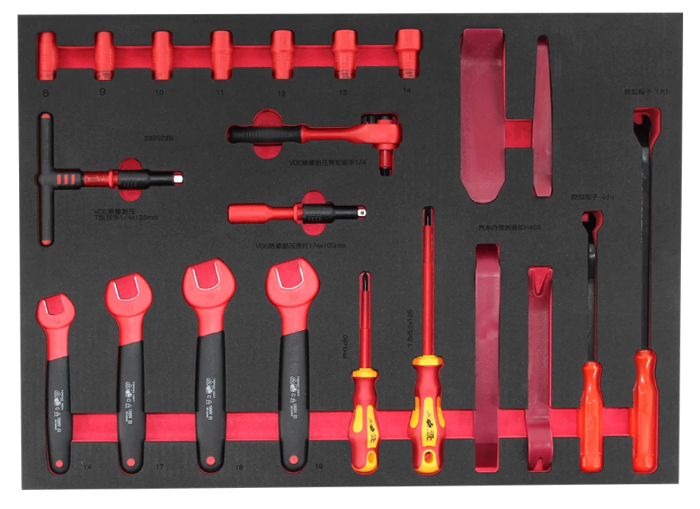 166pcs Insulation New Energy VDE Hand Tool Sets Screwdriver Wrench Open Socket Sheet Metal Tool Set For Ev Repair