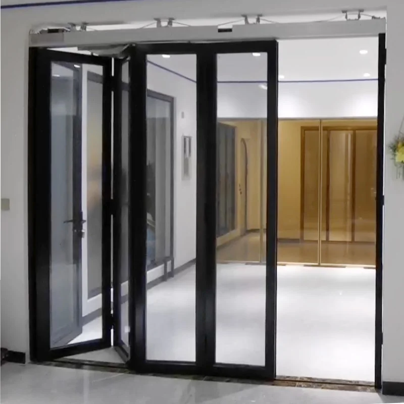 Cheap aluminium slide door soundproof storefront automatic sliding glass door system