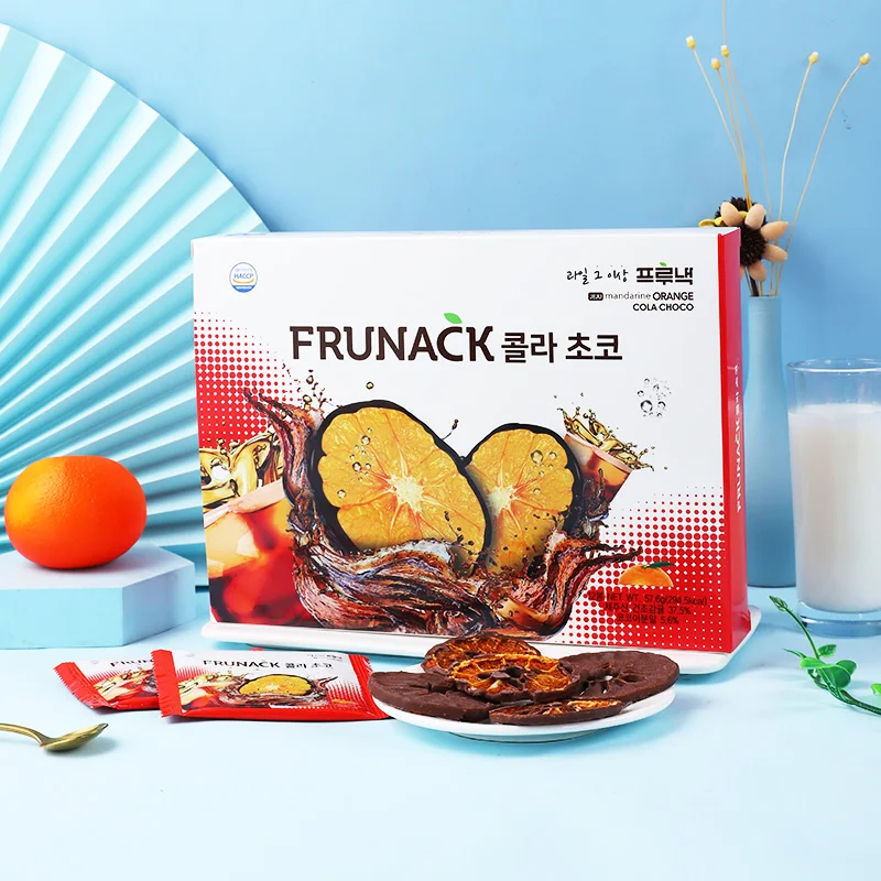 Шоколад FRUNACK COLA (12 шт.), изготовленный из корейского Чеджу-мандарина, сушеный оранжевый и Кола-шоколад