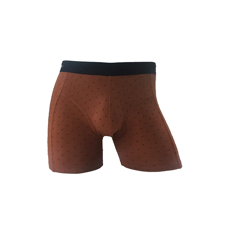Hot Sale Custom Male Underwear Large Size Polyester / Cotton Boxer shorts Men Underwear Brown printed Color