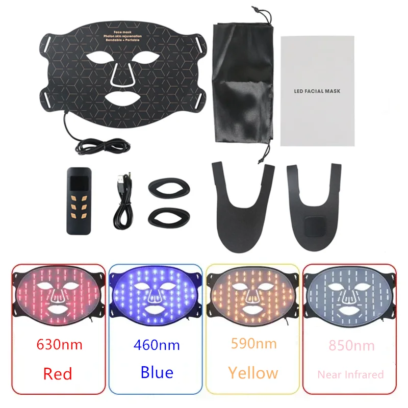 Shanglaite 2024 New Trends Soft Silicone 4 colors Face Neck Photon PDT Infrared Red Light Therapy Cover Home Spa Use V Face Lift