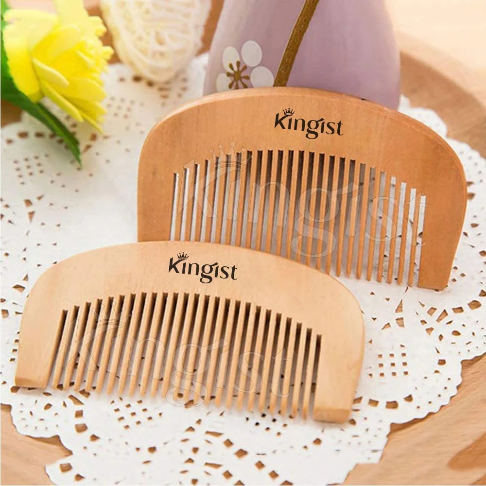 Private Label Pocket Size Hair Comb Natural Peach Wood Beard Comb For Travel