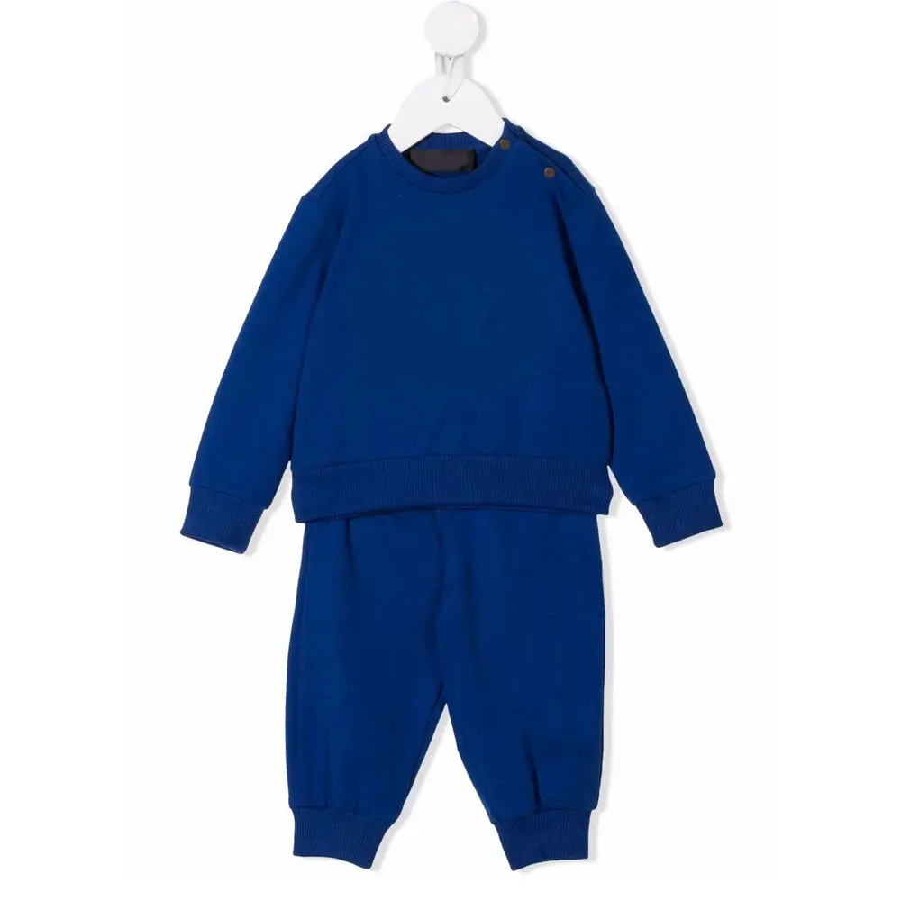 Baby Clothing Sets Kids Boys Girls Spring Autumn Loose Tracksuit Casual Unisex SK Solid Denim 100% Cotton